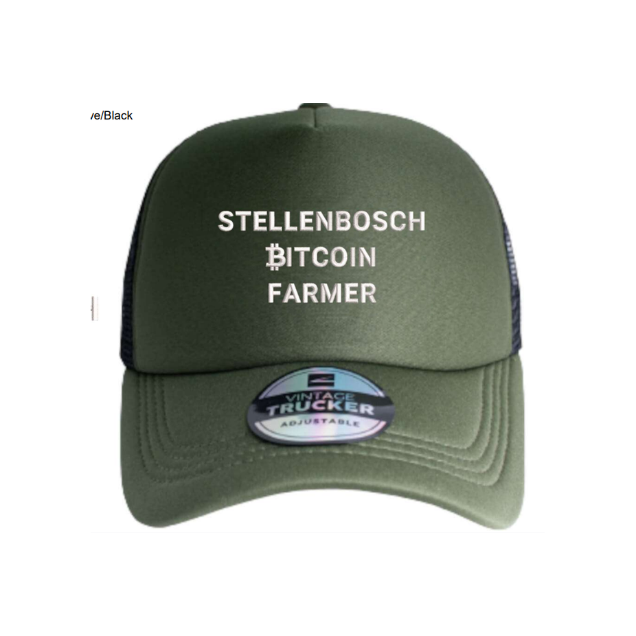 Stellenbosch Bitcoin Farmer Cap - Olive Trucker